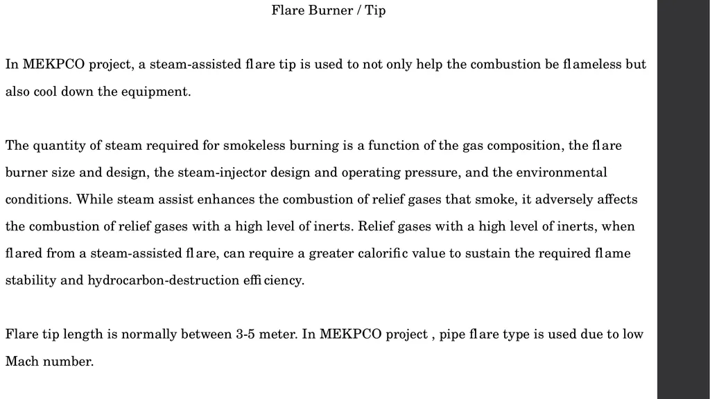 MEKPCO FLARE NETWORK DESIGN ASPEN FLARENET Flare - slide 105 of 112