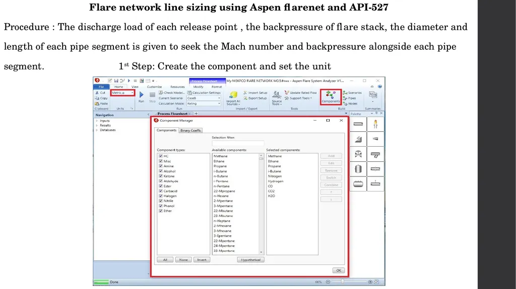 MEKPCO FLARE NETWORK DESIGN ASPEN FLARENET Flare - slide 9 of 112