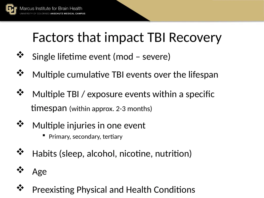 The Marcus Institute for Brain Health TBI 101 A - slide 10 of 23