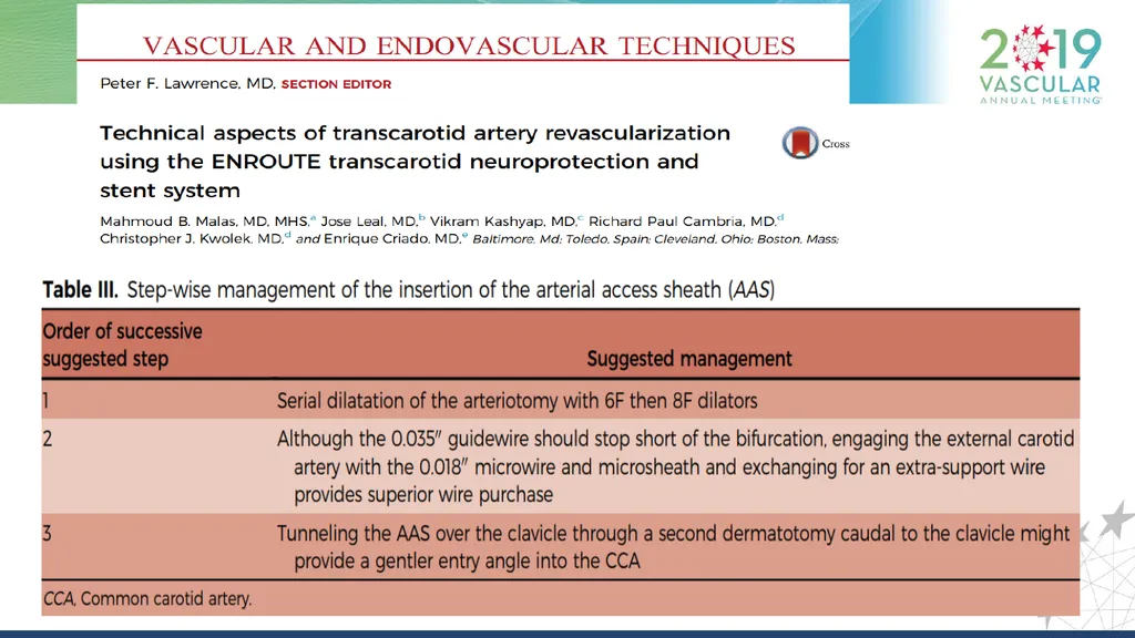 Transcarotid Artery Revascularization Technique : - slide 12 of 18
