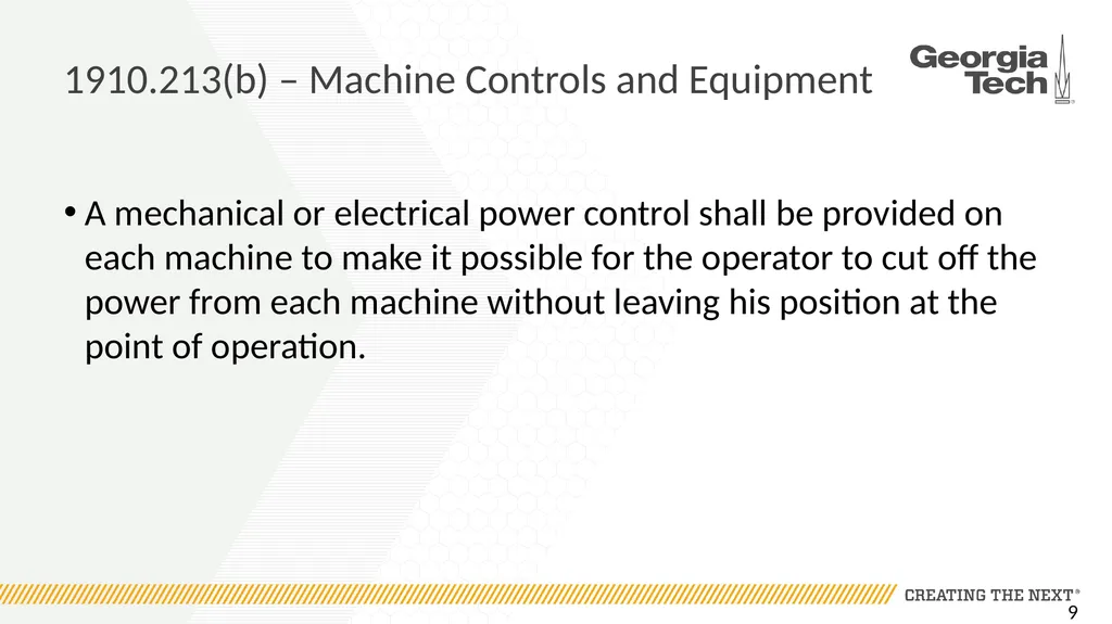 1910.213 Woodworking Machinery Requirements Main - slide 9 of 60