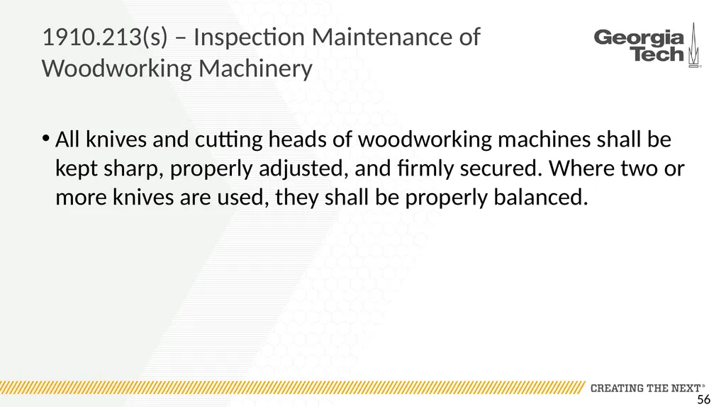 1910.213 Woodworking Machinery Requirements Main - slide 56 of 60
