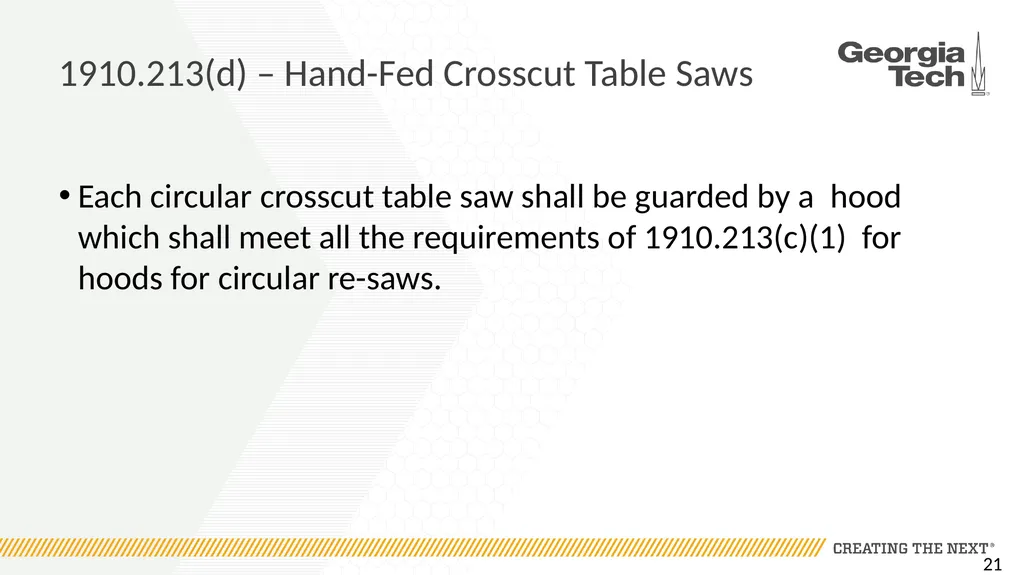 1910.213 Woodworking Machinery Requirements Main - slide 21 of 60