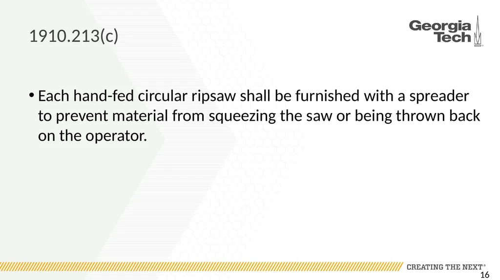 1910.213 Woodworking Machinery Requirements Main - slide 16 of 60