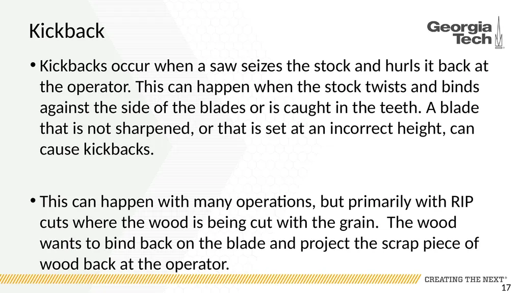 1910.213 Woodworking Machinery Requirements Main - slide 17 of 60