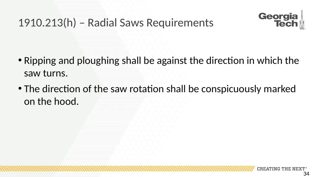 1910.213 Woodworking Machinery Requirements Main - slide 34 of 60
