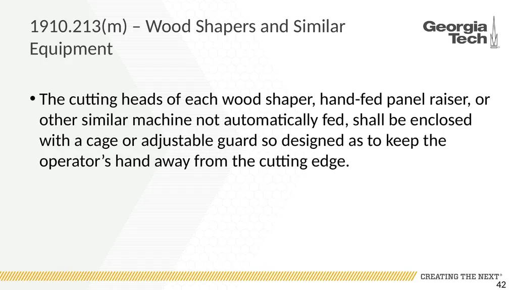 1910.213 Woodworking Machinery Requirements Main - slide 42 of 60