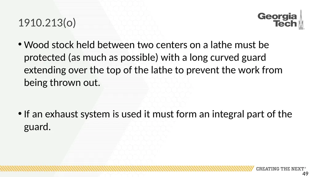1910.213 Woodworking Machinery Requirements Main - slide 49 of 60