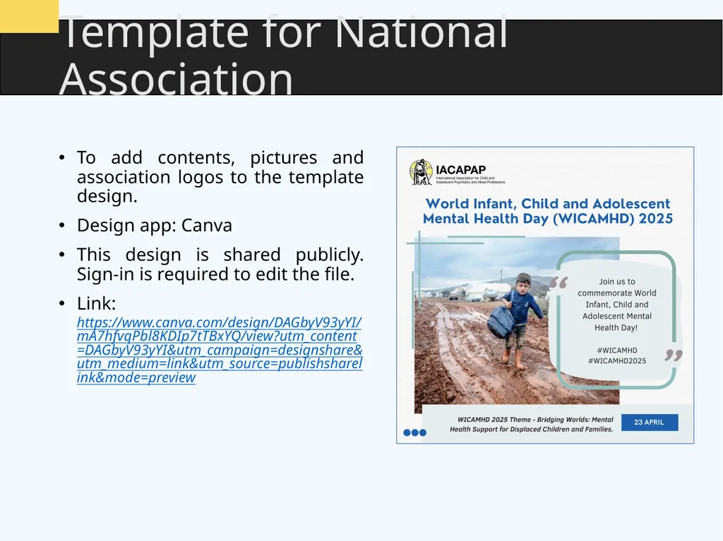 Template for National Associations (Editable - slide 2 of 4
