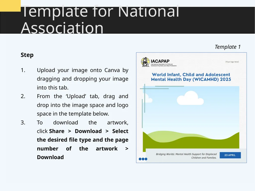 Template for National Associations (Editable - slide 3 of 4