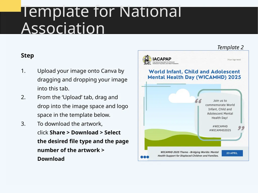 Template for National Associations (Editable - slide 4 of 4