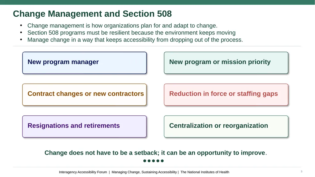 Managing Change, Sustaining Accessibility Antonio - slide 3 of 12
