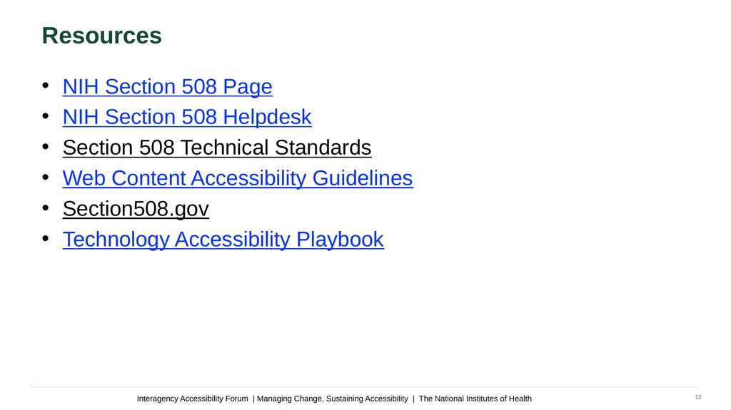 Managing Change, Sustaining Accessibility Antonio - slide 12 of 12