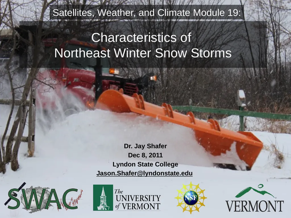 Characteristics of Northeast Winter Snow Storms - slide 1 of 52