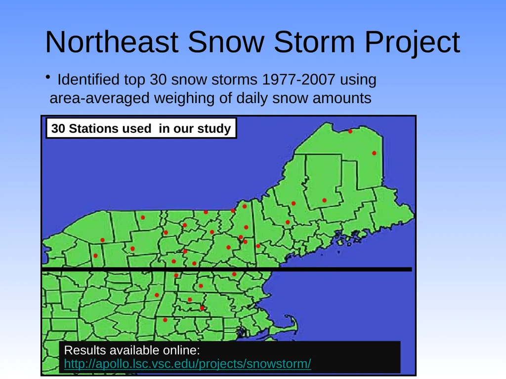 Characteristics of Northeast Winter Snow Storms - slide 4 of 52