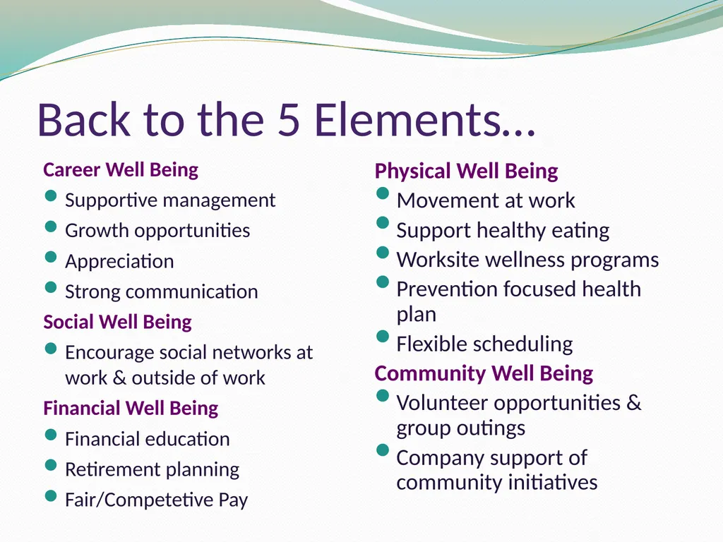 Well-being at Work Cara Fox Fairbanks, SPHR, CWPM - slide 30 of 36