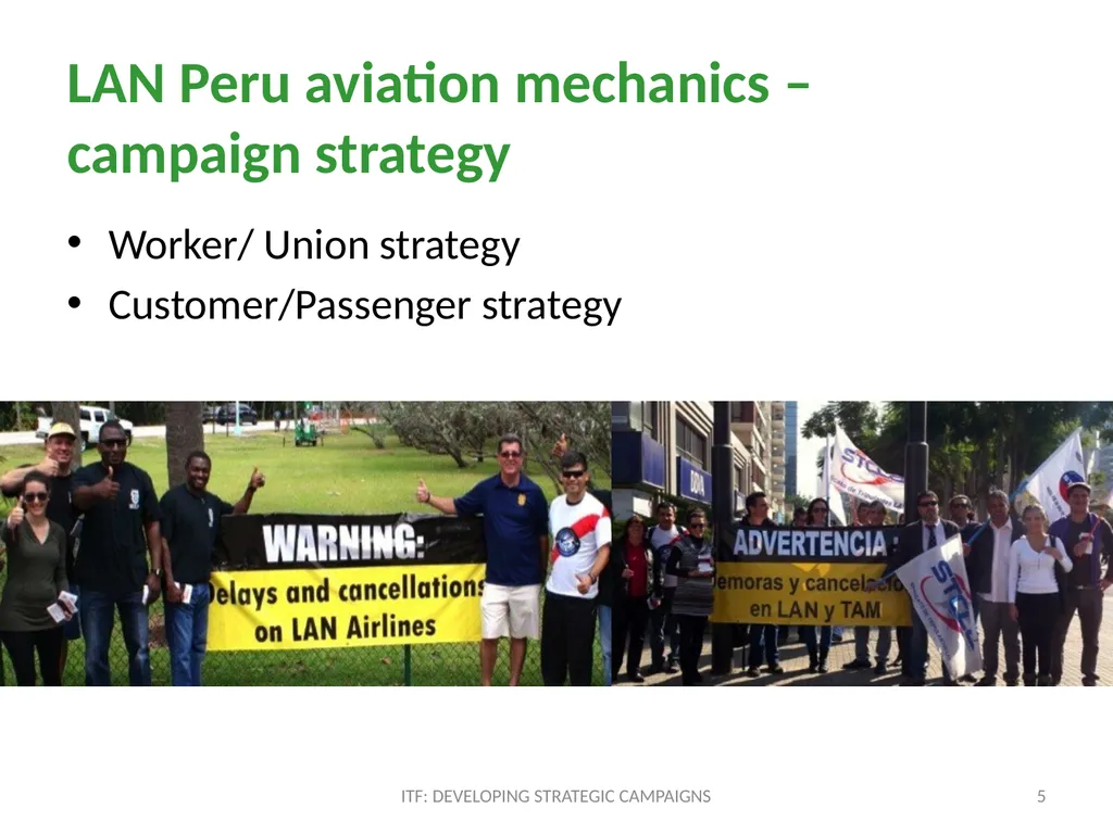 STRATEGY ITF: Developing strategic campaigns - slide 5 of 19