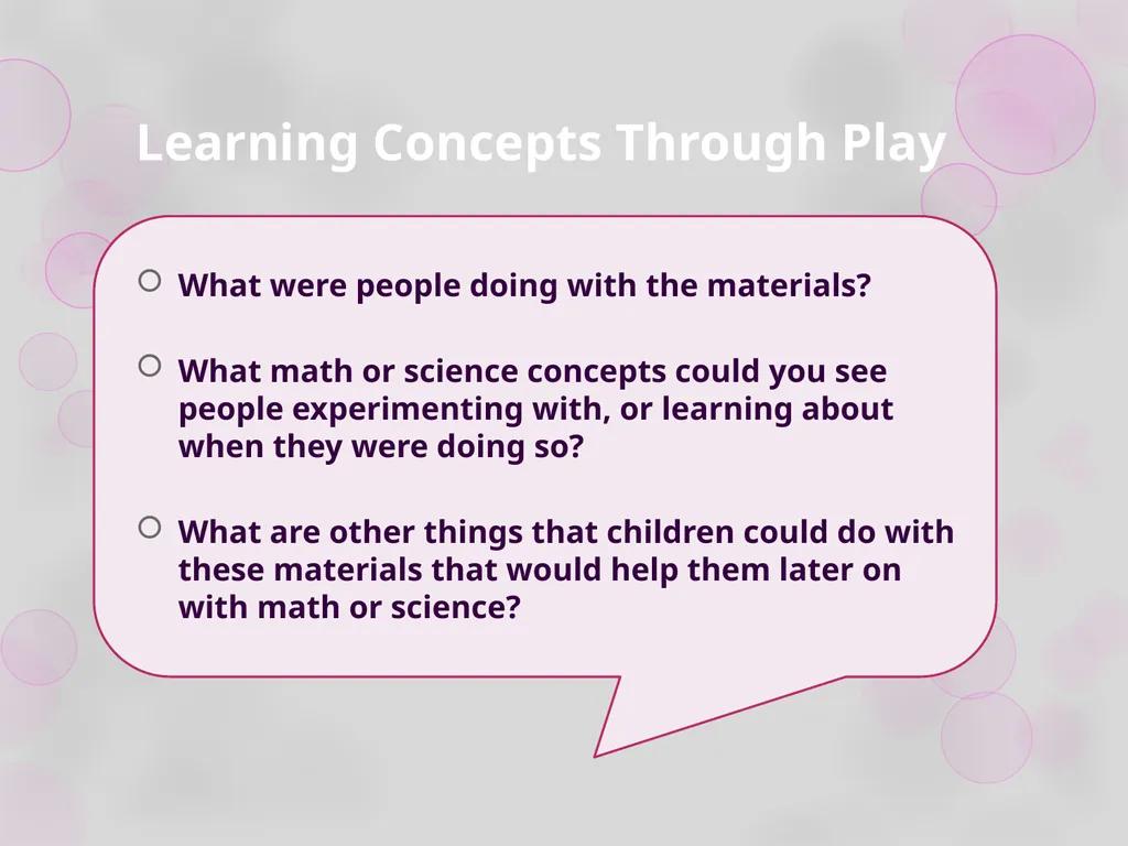 Module 3: Playing is Learning Workshop 1: Play in - slide 29 of 47