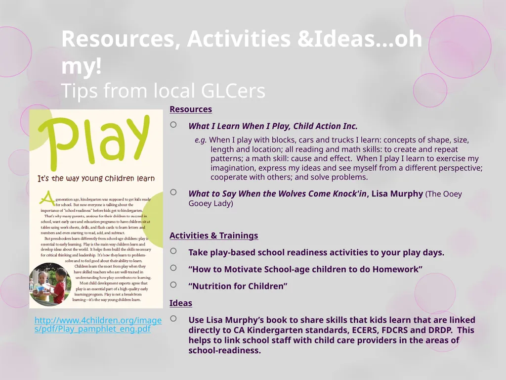 Module 3: Playing is Learning Workshop 1: Play in - slide 47 of 47