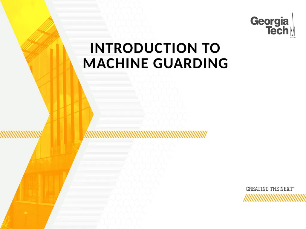 Introduction to MACHINE GUARDING Introduction to - slide 1 of 19