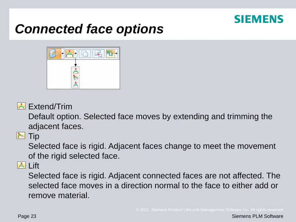 Solid Edge ST4 Training Moving and rotating faces - slide 23 of 28