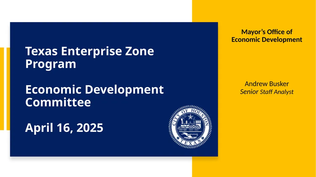 Texas Enterprise Zone Program Economic Development - slide 1 of 7