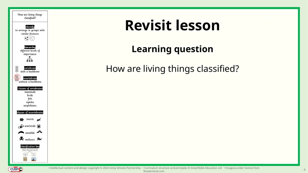 1 CUSP Science Revisit lesson Grade 3 Biology - slide 4 of 19