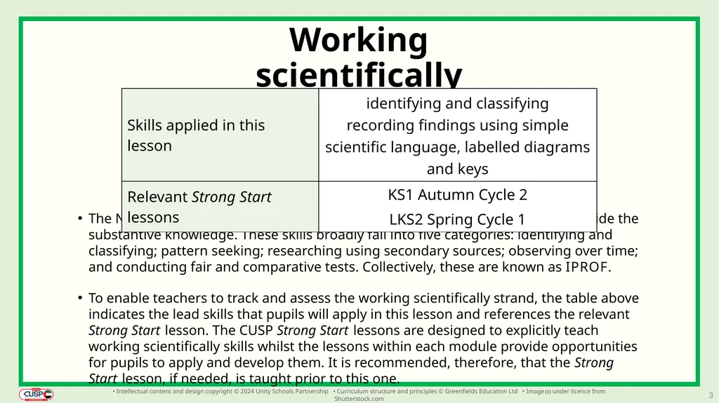 1 CUSP Science Revisit lesson Grade 3 Biology - slide 3 of 19