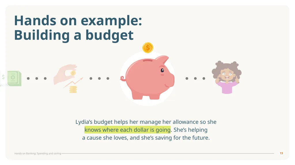 Learn about managing your money. Spending and - slide 13 of 43