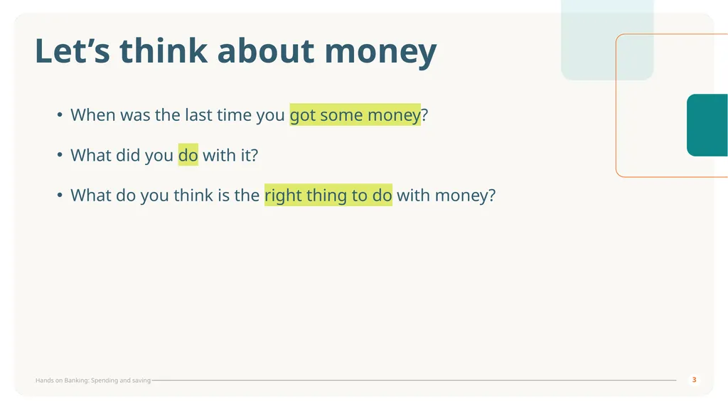 Learn about managing your money. Spending and - slide 3 of 43