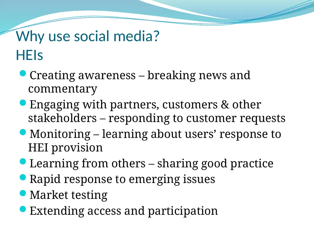 Using social media to enhance HEI reputation & - slide 4 of 14