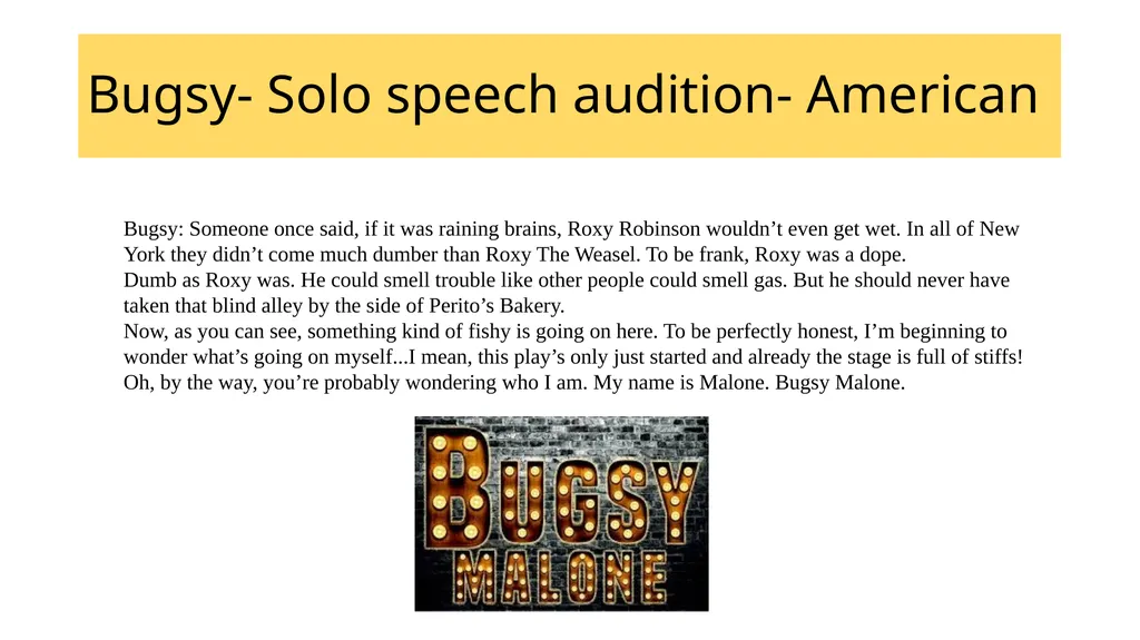 In this audition pack, you can see a number of - slide 8 of 28