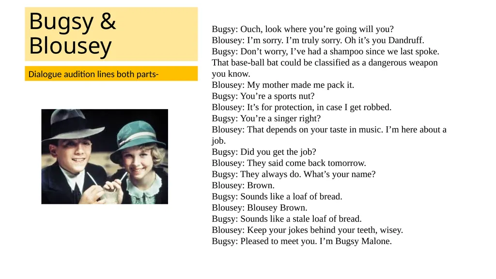 In this audition pack, you can see a number of - slide 7 of 28