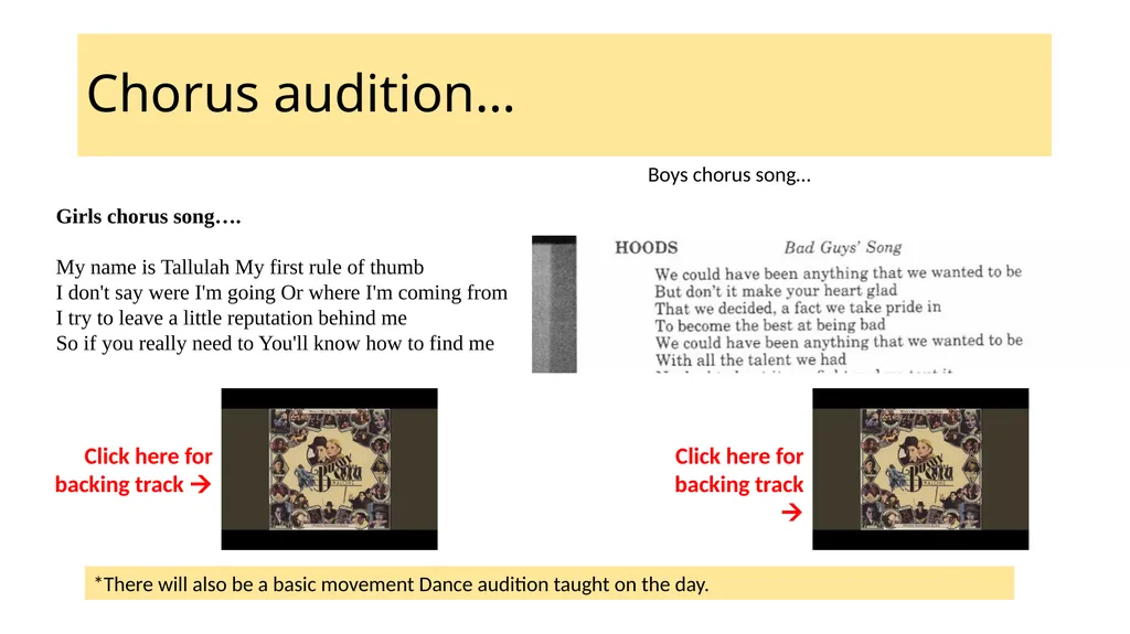 In this audition pack, you can see a number of - slide 27 of 28
