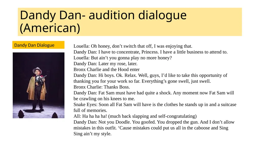 In this audition pack, you can see a number of - slide 17 of 28