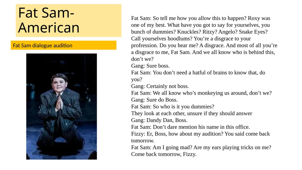 In this audition pack, you can see a number of - slide 11 of 28
