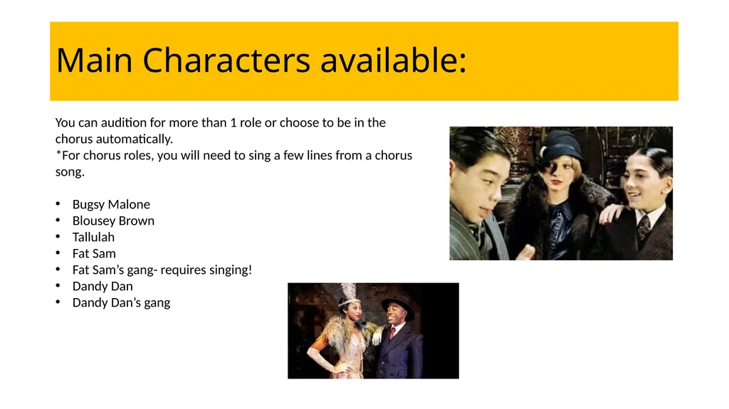 In this audition pack, you can see a number of - slide 4 of 28
