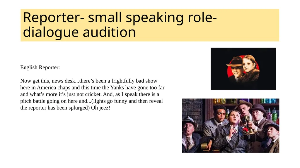 In this audition pack, you can see a number of - slide 13 of 28
