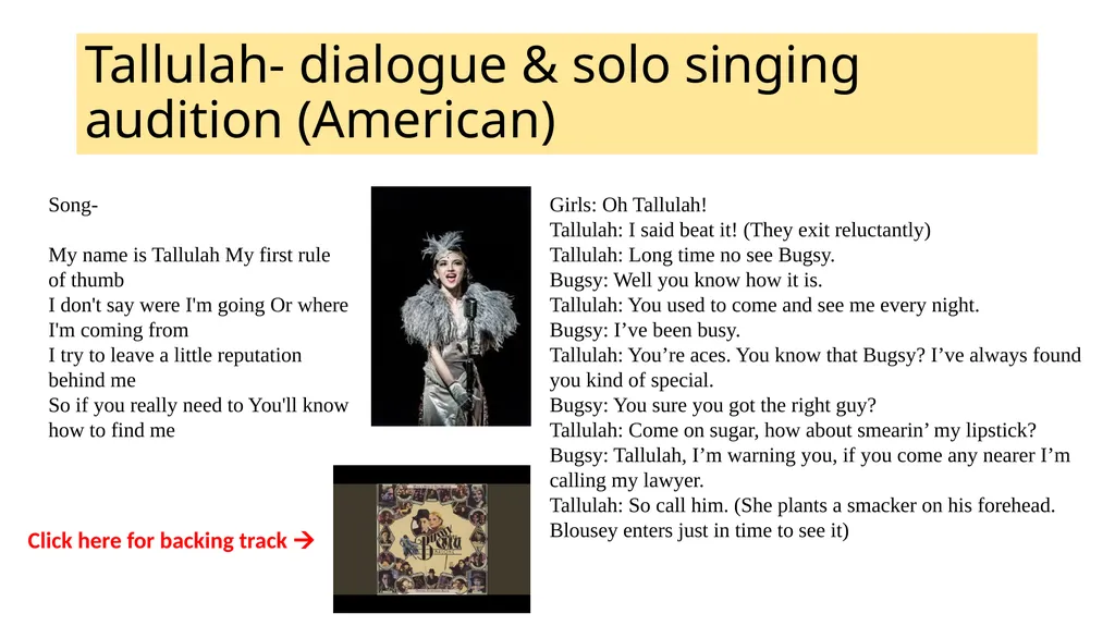 In this audition pack, you can see a number of - slide 14 of 28