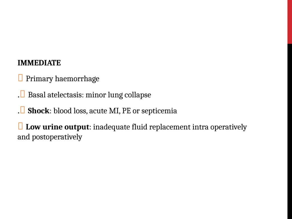 Post operative complications and their management - slide 11 of 51