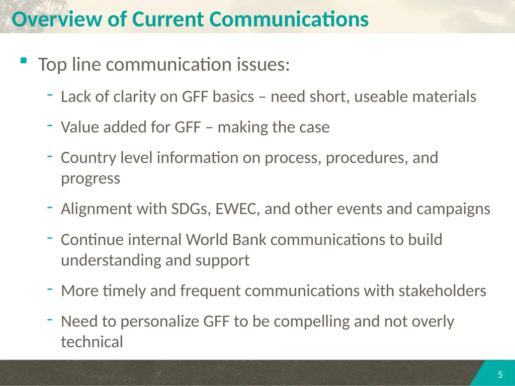 PARTNERSHIP COMMUNICATIONS STRATEGY SECOND - slide 5 of 14