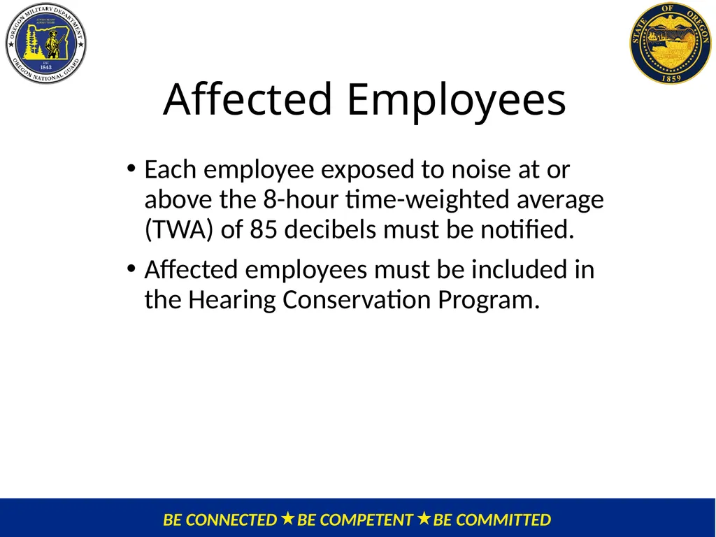 OMD Safety Policy Training HEARING CONSERVATION - slide 12 of 30
