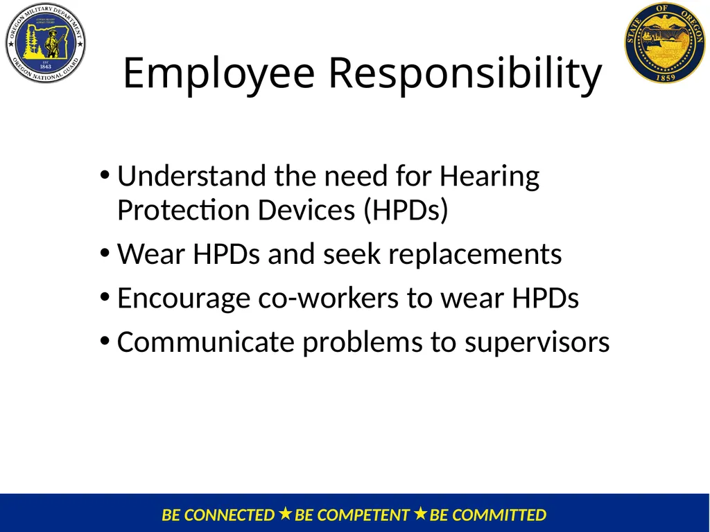 OMD Safety Policy Training HEARING CONSERVATION - slide 23 of 30