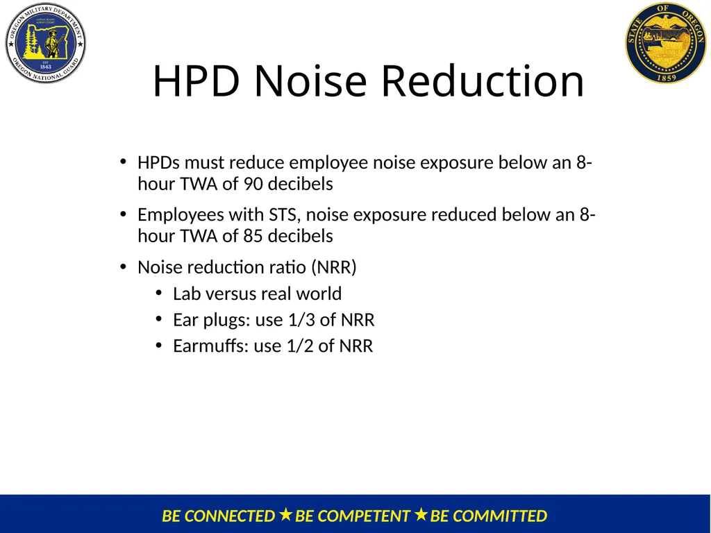 OMD Safety Policy Training HEARING CONSERVATION - slide 17 of 30