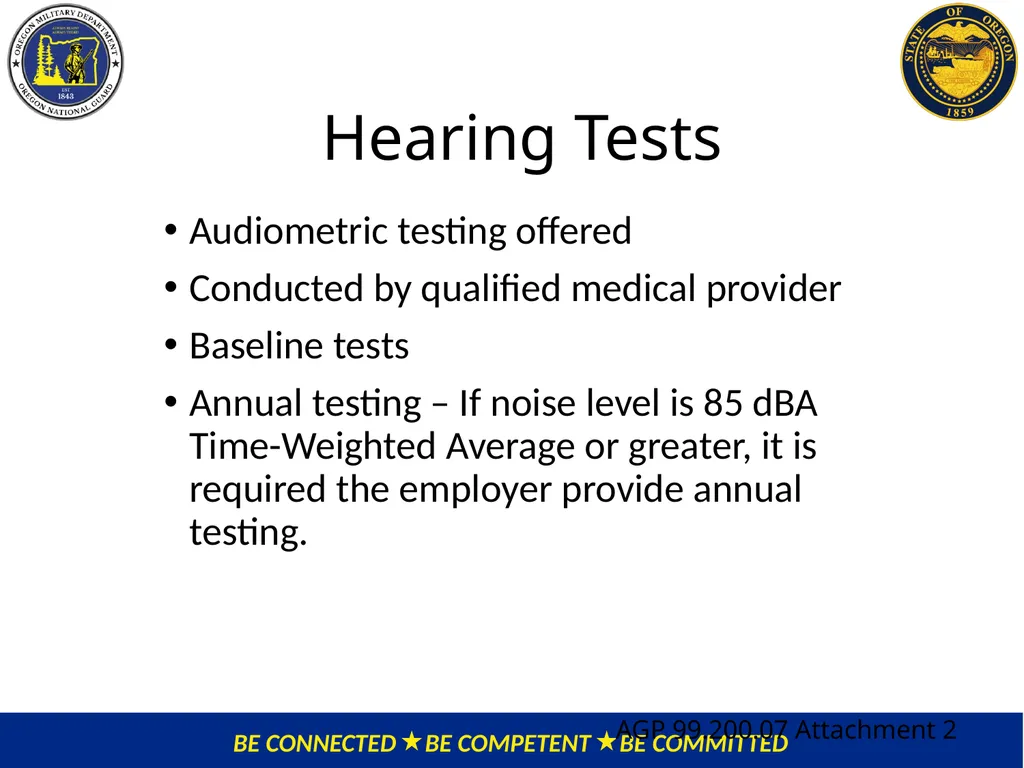 OMD Safety Policy Training HEARING CONSERVATION - slide 13 of 30
