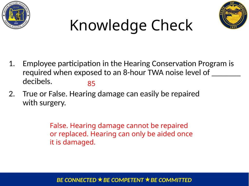 OMD Safety Policy Training HEARING CONSERVATION - slide 25 of 30