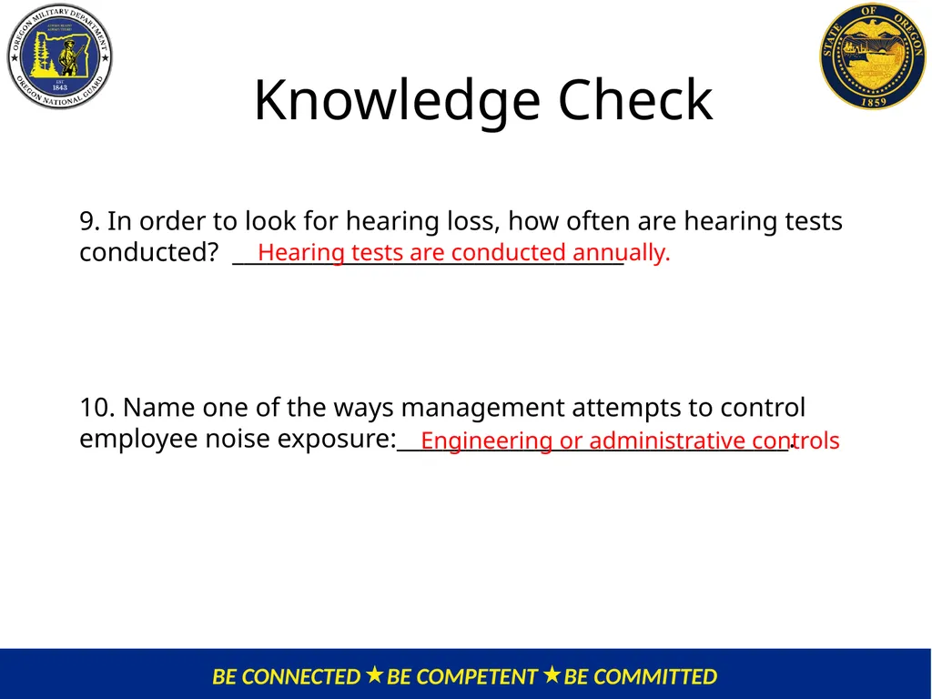 OMD Safety Policy Training HEARING CONSERVATION - slide 29 of 30