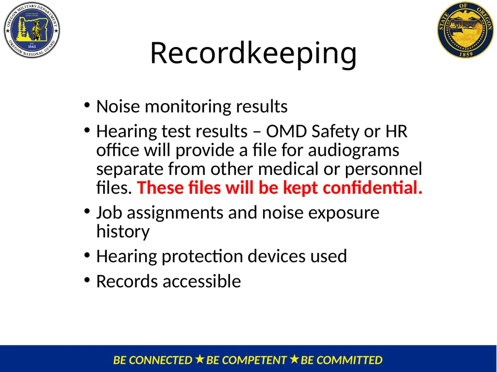 OMD Safety Policy Training HEARING CONSERVATION - slide 21 of 30