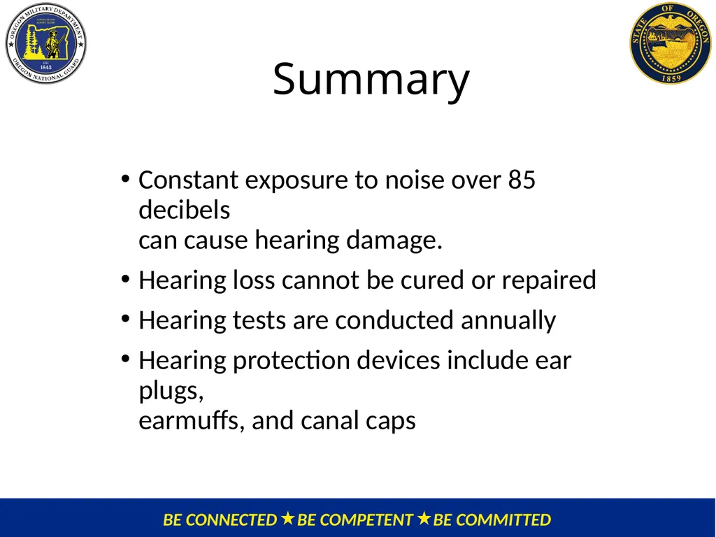OMD Safety Policy Training HEARING CONSERVATION - slide 24 of 30