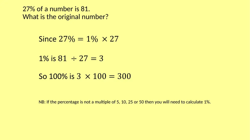 Reverse Percentages At a shop during a discount - slide 7 of 8